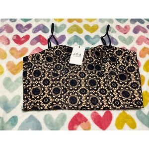 JOA‎ Women's Black Lace Crop Top Sexy Party Elegant Sleeveless